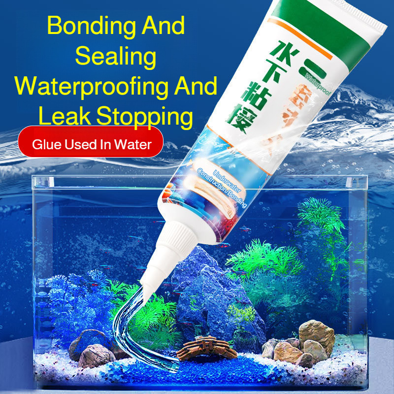 Marine Aquarium Glue - 耐クラック性環境に優しい接着剤水中接着シーラント水槽の漏れ補修用防水シリコン