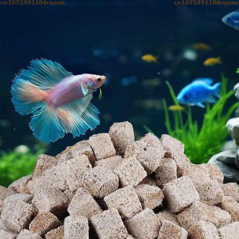 Marine Aquarium Worms - 天然フリーズドライブラッドワームキューブ チュービフェックスワーム 高タンパク質魚飼料 水槽用熱帯魚 海洋魚 カエル