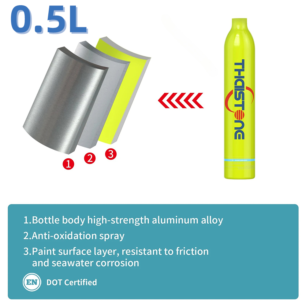 Aquarium Marine - 1PC ミニ高圧圧縮空気タンクガスシリンダー CO2 ボトル 0.5L 4500psi