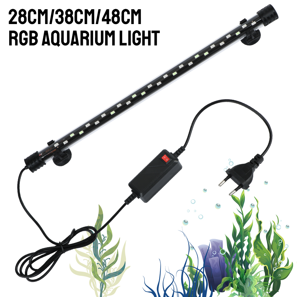 Marine Aquarium Nano - HD LED水中水族館ランプ,ローマントバー,GB栽培,28-48 cm, 90〜260V,水中照明装飾