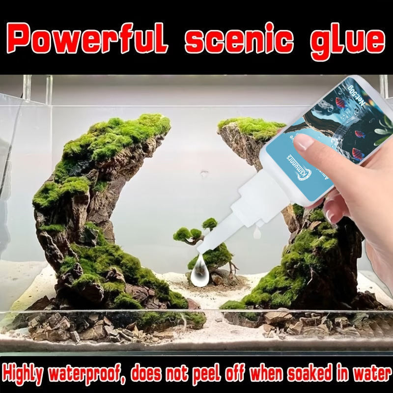 水槽用接着剤、速乾性モスと水草用接着剤、石、流木、水生植物、 - Marine Aquarium Glue のレビューと価格