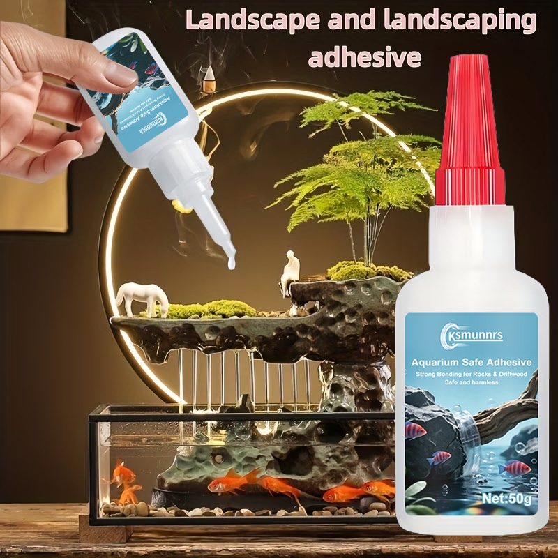 水槽用接着剤、速乾性モスと水草用接着剤、石、流木、水生植物、 - Marine Aquarium Glue のレビューと価格