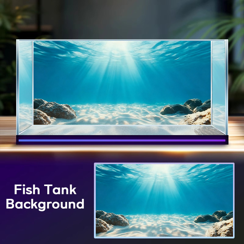 青い海の透明な砂、水槽背景画、水槽ステッカー、粘着式前面、水 - Marine Aquarium Glue のレビューと価格