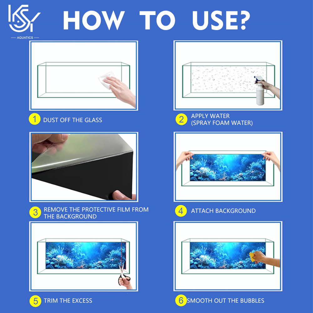 厚手の粘着式水槽背景ステッカー 60x40cm 高品質ビニー - Marine Aquarium Glue のレビューと価格