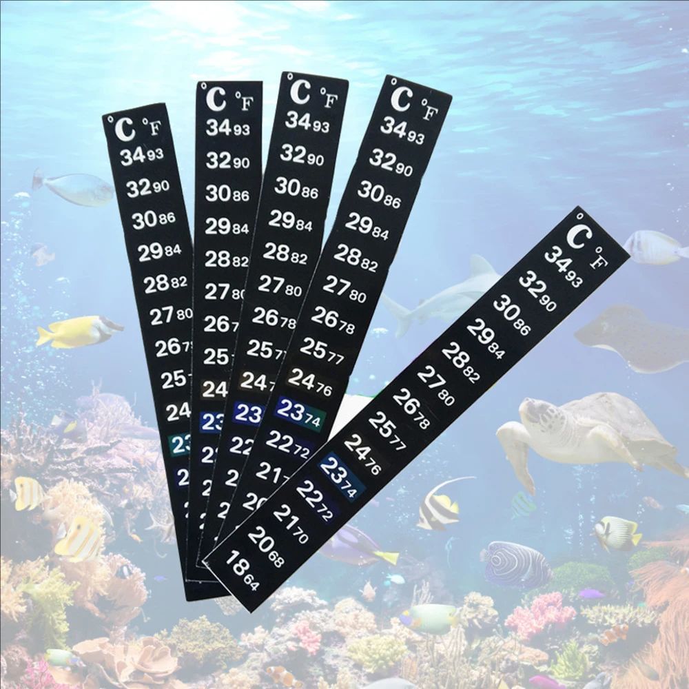 5 個/10 個水族館の水槽ストリップ貼り付け式変色温度計ス - Marine Aquarium Glue のレビューと価格