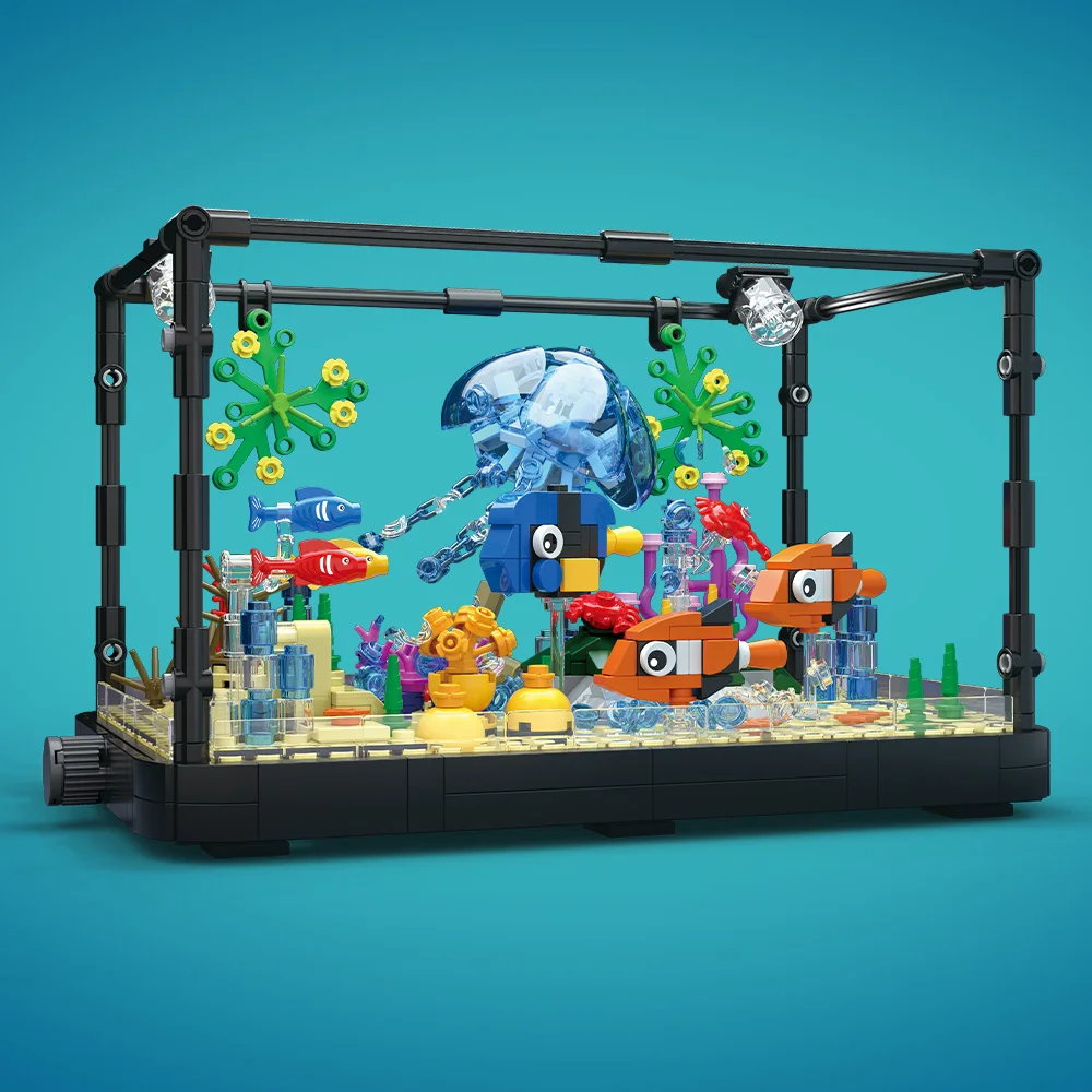 ライト付き水槽ビルディングブロックセット、水槽、海洋カメ、1 - Aquarium Marine のレビューと価格