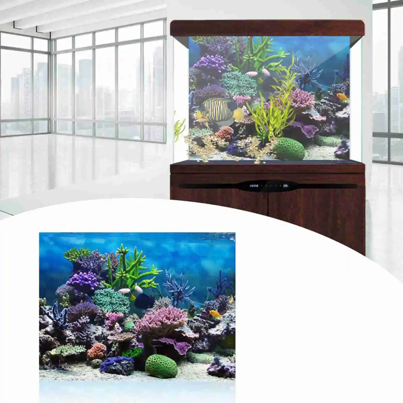 熱帯雨林の壁紙,水族館の背景,PVC装飾,3D風景HDポスタ - Marine Aquarium Glue のレビューと価格