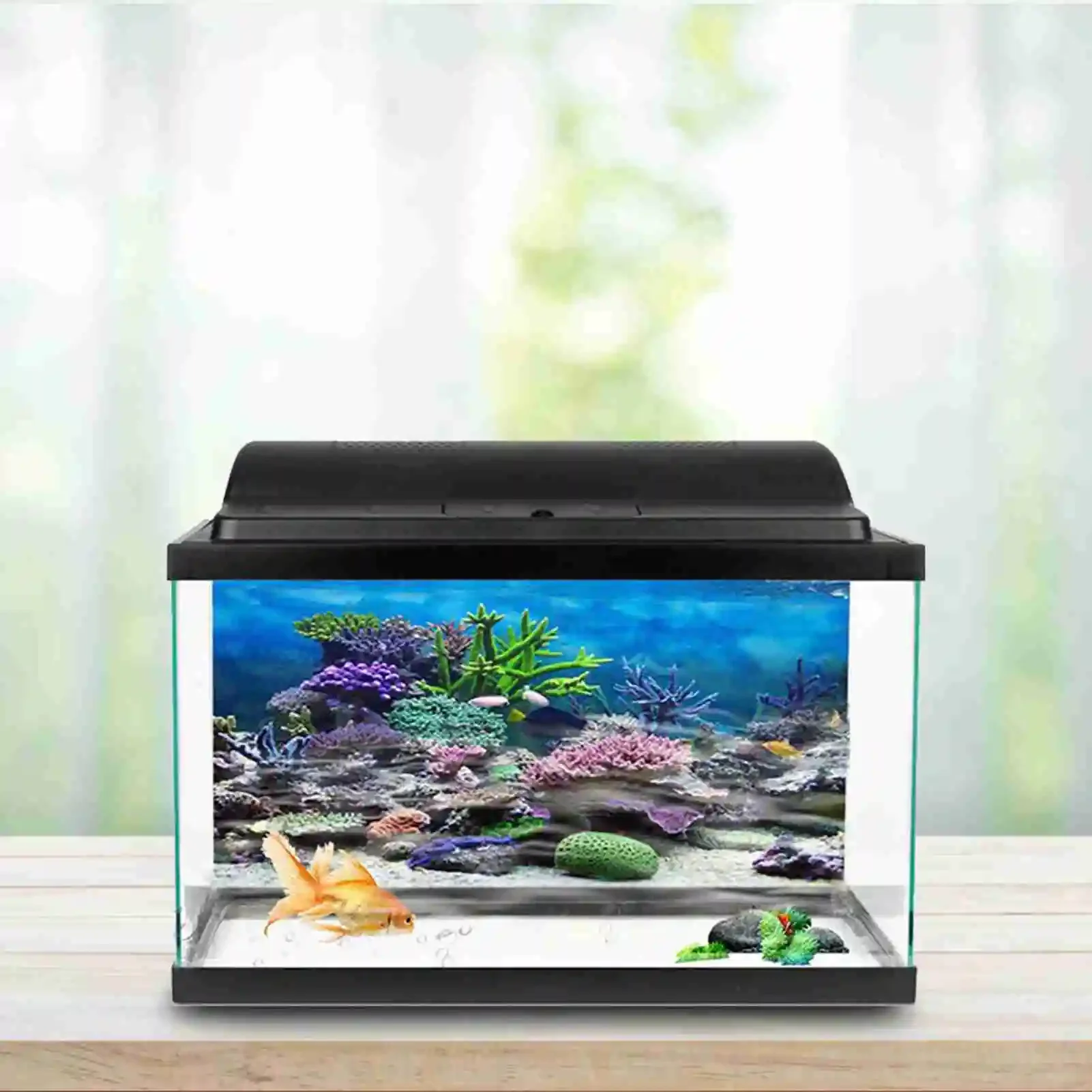 熱帯雨林の壁紙,水族館の背景,PVC装飾,3D風景HDポスタ - Marine Aquarium Glue のレビューと価格