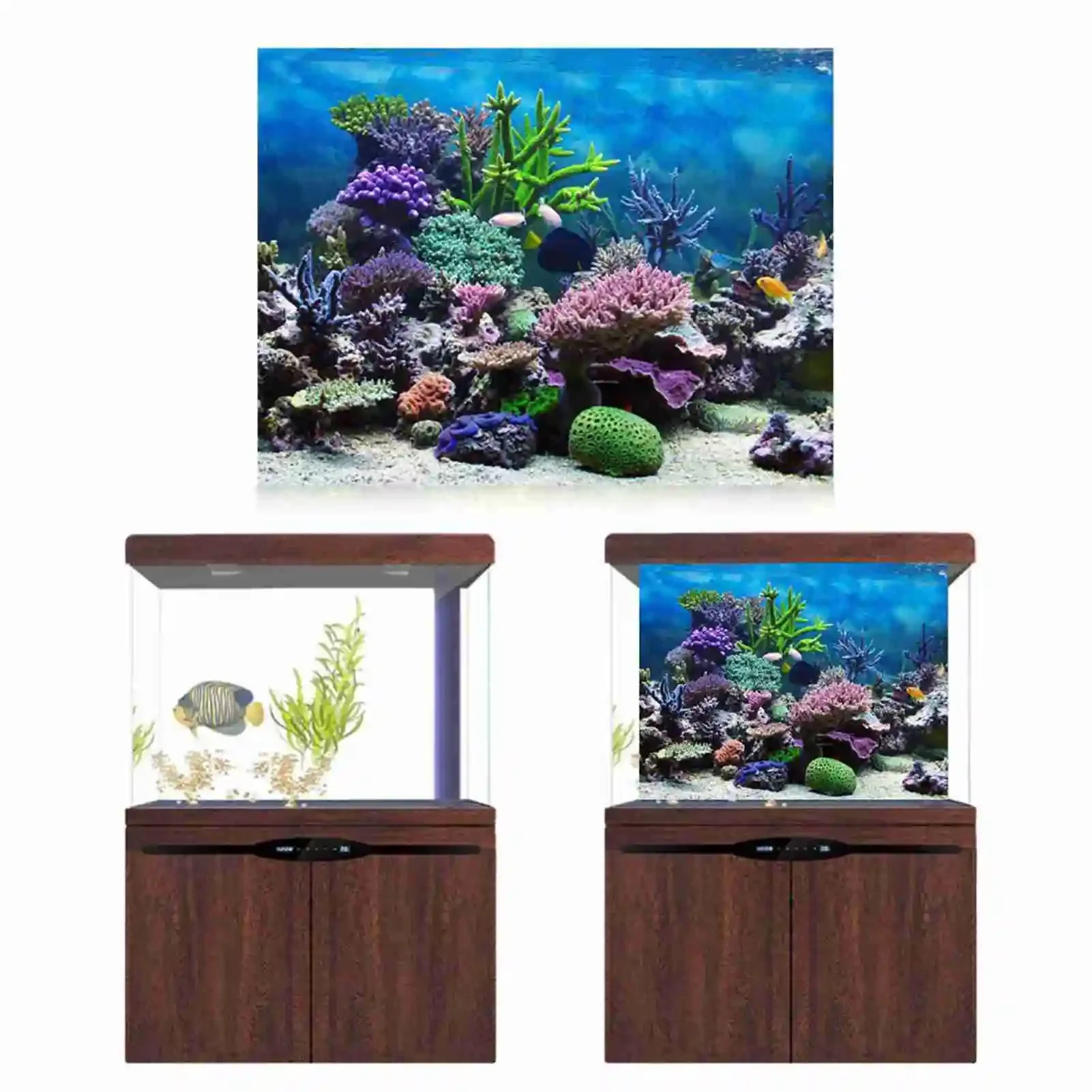 熱帯雨林の壁紙,水族館の背景,PVC装飾,3D風景HDポスタ - Marine Aquarium Glue のレビューと価格