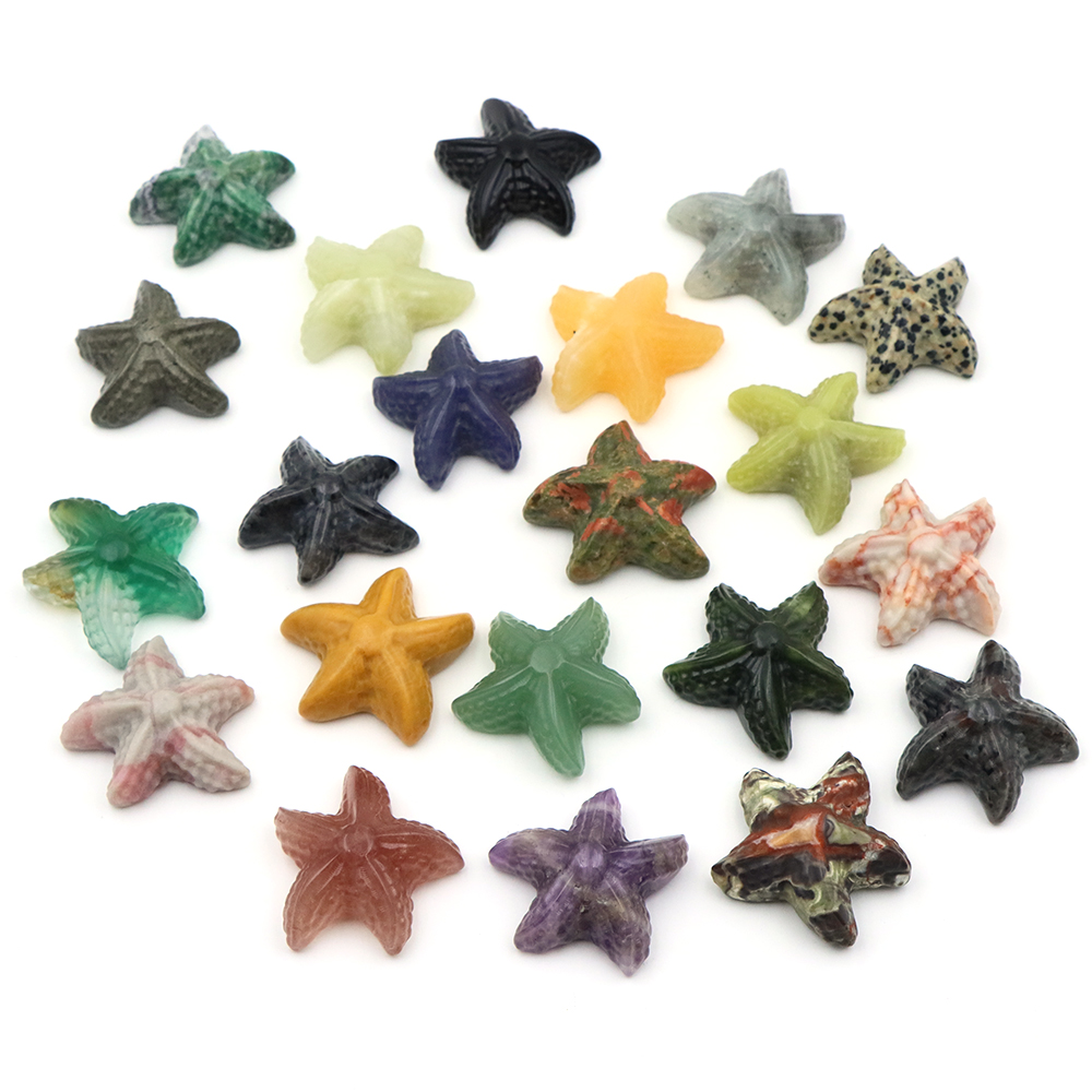 35 ミリメートルヒトデの形の像海洋動物天然石ヒーリングクリ - Aquarium Marine のレビューと価格