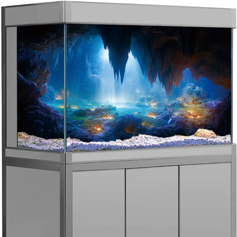 水族館の背景ポスター 3D 水中洞窟風景水槽ステッカー HD - Marine Aquarium Glue のレビューと価格