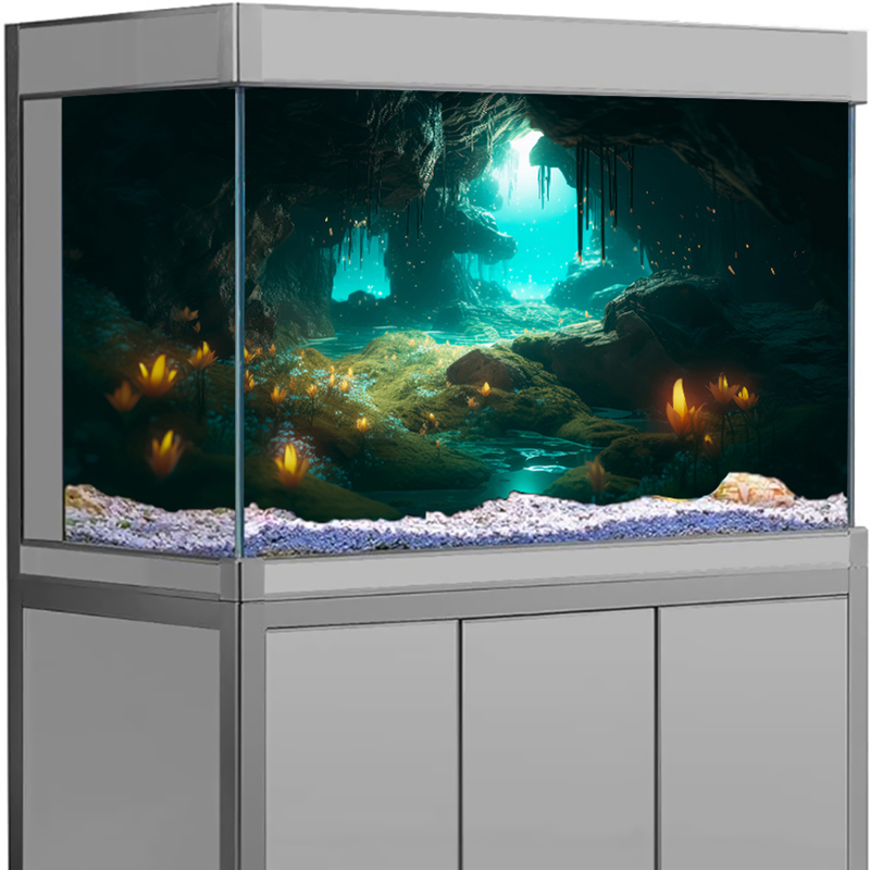 水族館の背景ポスター 3D 水中洞窟風景水槽ステッカー HD - Marine Aquarium Glue のレビューと価格