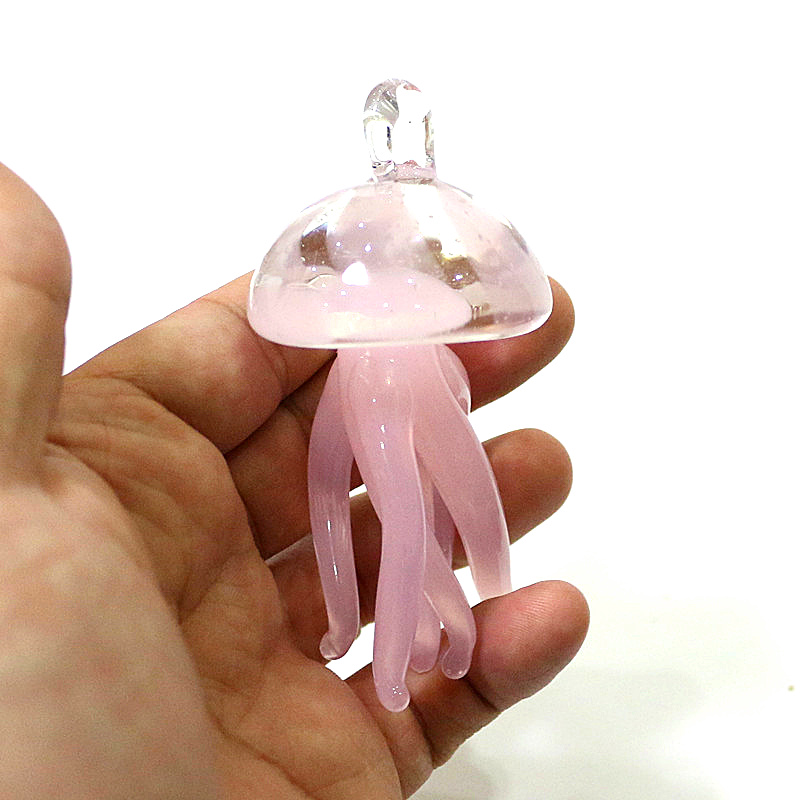 ピンククラゲガラスペンダントかわいい海洋動物魅力装飾品家庭用 - Marine Life Aquariums のレビューと価格