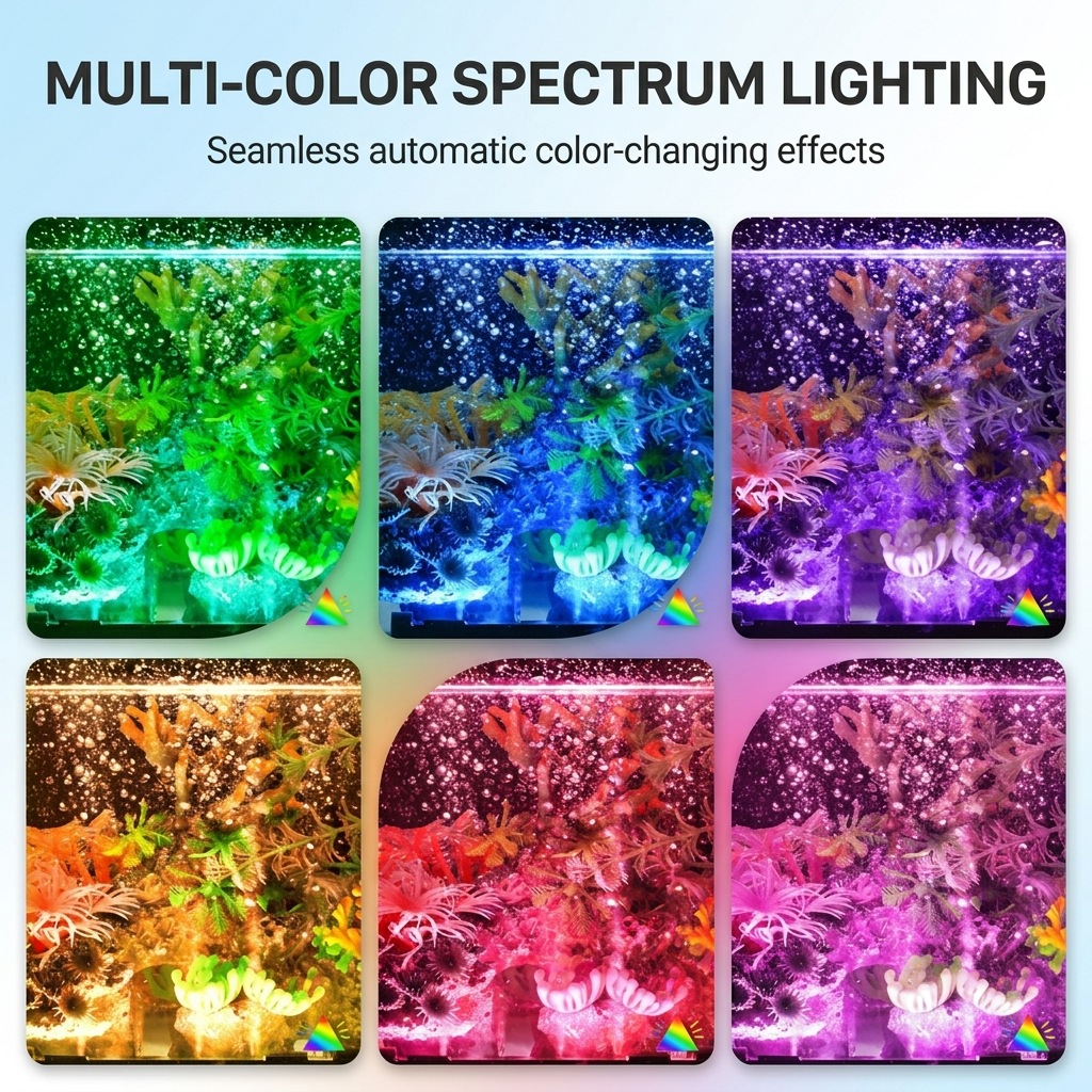 USB LED水槽エアバブルライト自動RGB変色魚タンクエア - Marine Aquarium Nano のレビューと価格
