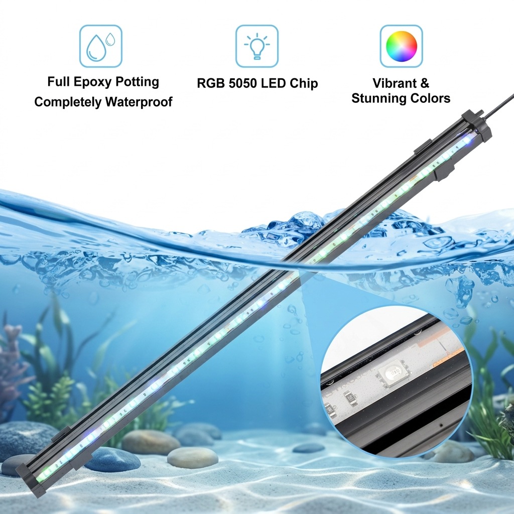 USB LED水槽エアバブルライト自動RGB変色魚タンクエア - Marine Aquarium Nano のレビューと価格